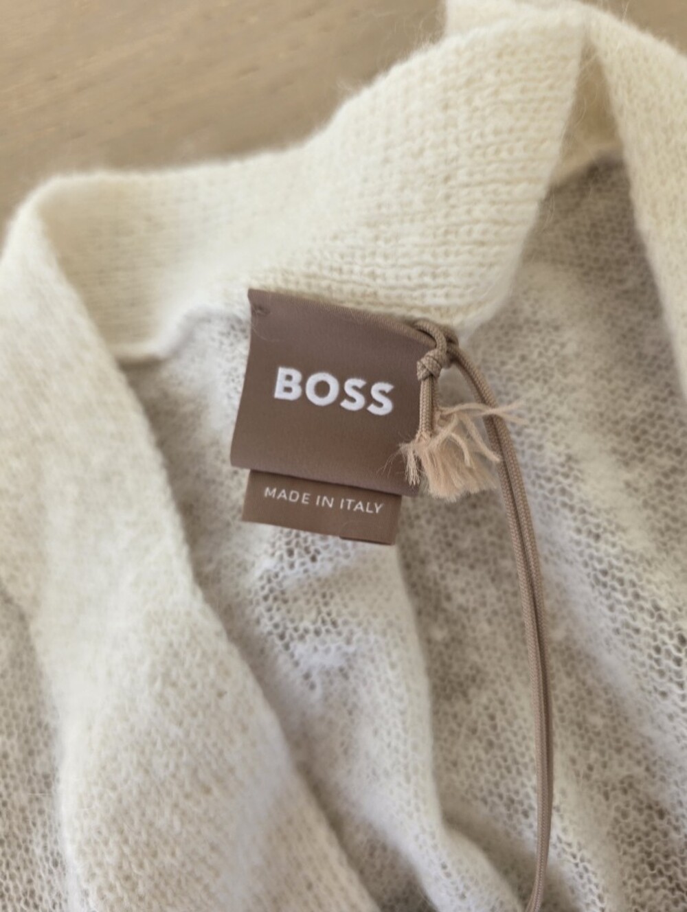 HUGO BOSS Foleda Mohair Cardigan Cream Small NWT - Picture 14 of 14